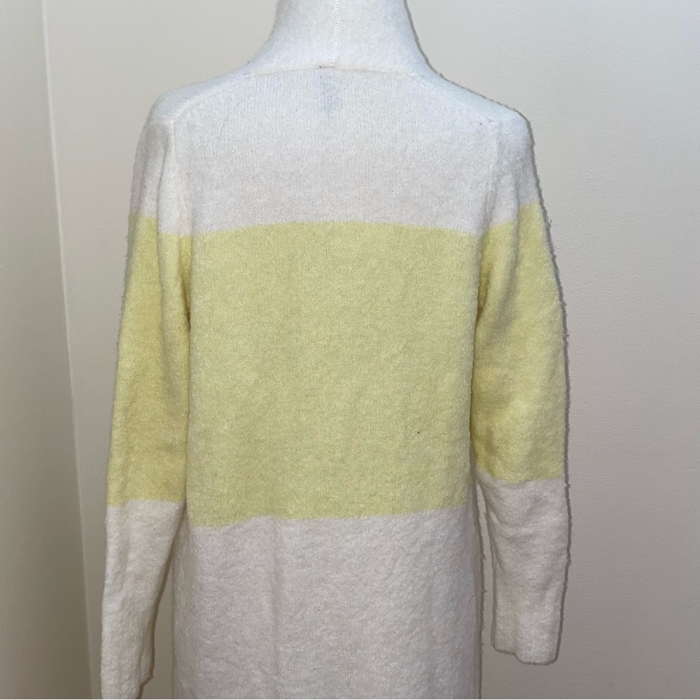 Anthropologie LTD Open Front Yellow/White Wool Blend Cardigan Sweater Size Small - Picture 11 of 15